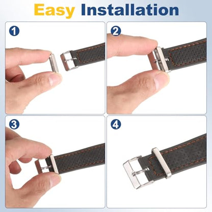 HARFINGTON Metal Watch Band Loops Replacement Watch Strap Holder Retainer Stainless Steel Wristwatch Strap - size: 22mm