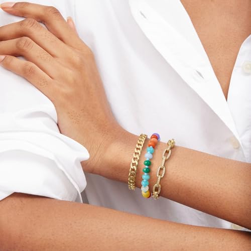 KissYan Beaded Bracelets for Women, Natural Gemstone Boho Bracelet | Colorful Handmade Stone Bead Bracelet for Summer Beach Wear, Dopamine Jewelry Gifts - style: 05-Vitality