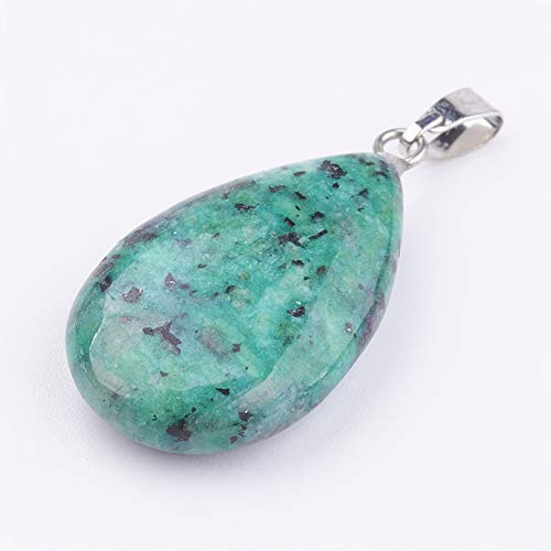 FASHEWELRY 12Pcs Teardrop Stone Pendants Water Drop Healing Crystal Quartz Chakra Gemstone Rock Charms Random Mixed for Necklace Jewelry Making Hole: 6x2mm - color: 6-Mixed Color-Teardrop-Random