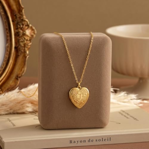 Gold Initial Heart Letter Pendant Necklace Jewelry for Women | 14K Gold Plated Fashion Waterproof Statement Cute Necklaces Dainty Personalized Name Friendship Couple Gifts for Women - color: Initial J