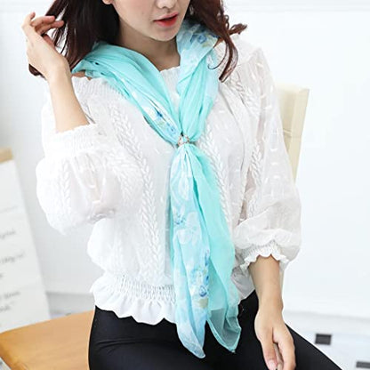 Tricyclic Round Scarf Silk Scarf Clip Three Rings Buckle