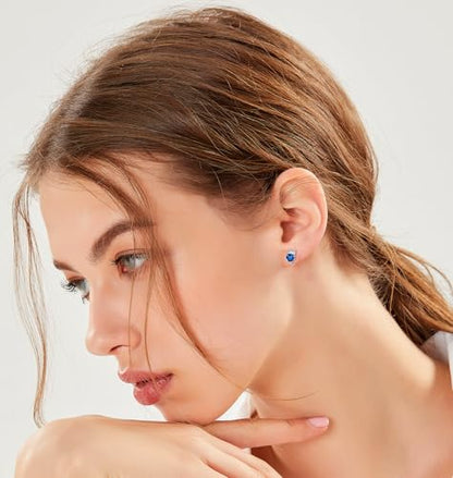Tornito 10-15 Pairs Clip on Stud Earrings Non Pierced Teardrop Round Square CZ Pearl Twist Knot Flower Butterfly Heart Star Rainbow Cat Opal Clip on Earrings for Women - color: F: 10 Pairs Silver Tone