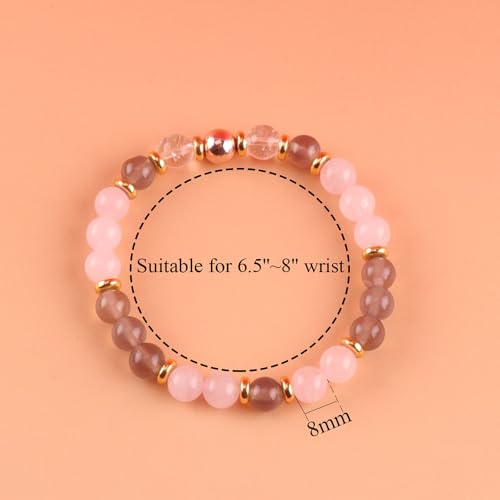 KSQS Healing Stone Bead Bracelet for Women, Natural Gemstones Balance Protection Bracelet, Spiritual Crystal Beads Bracelet Anxiety Relief with Meaning Card - color: Anxiety Relief