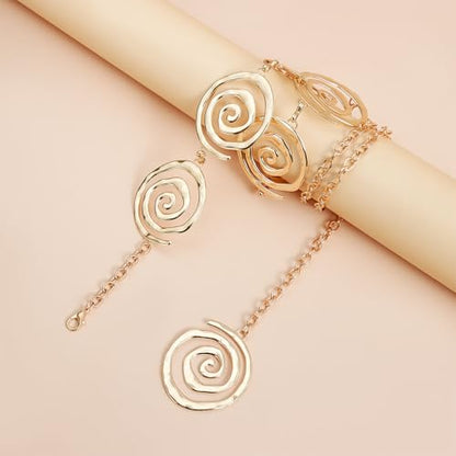 Gold Chain Belt for Women, Waist Jewelry For Women,Golden Spiral Metal Waist Chain, Belly Chain Jewelry for Music Festival & Beach Party