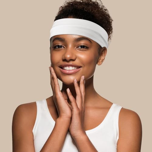 DiyJibb Headbands for Women, 7PCS Wide Cloth Hair Bands for Workout, Yoga, Skincare & Daily Wear, Soft & Stretchy - color: Black, white,dark grey, light grey