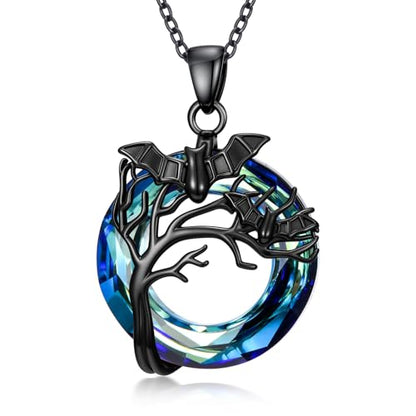 Sterling Silver Halloween Necklace Gothic Jewelry Gifts for Women Men - style: Bat