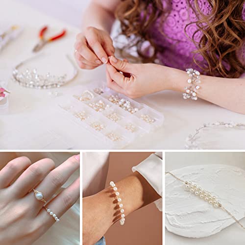 3500PCS Pearl Beads for Jewelry Making 3mm Small Jewelry Beads Bulk | Round Faux Pearls Beads with Holes for Bracelet Necklace Earrings Crafting - color: ivory(5mm)