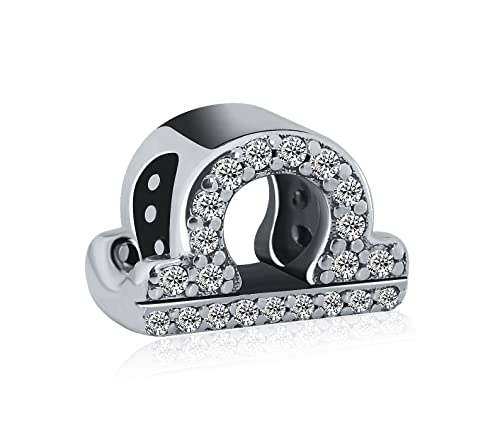 12 Zodiac Signs Birthday Constellations 925 Sterling Silver Charm Bead fits Pandora Bracelets & Necklaces & More - color: Libra