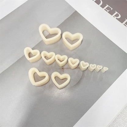 Heart Silicone Ear Tunnel Plugs Gauges Expanders Hollow Flexible Soft Tunnels Kit Stretcher Earrings Fashion Lobe Piercing Body Jewelry for Women Her 6 Pairs Set - color: Beige, size: 4mm-12mm
