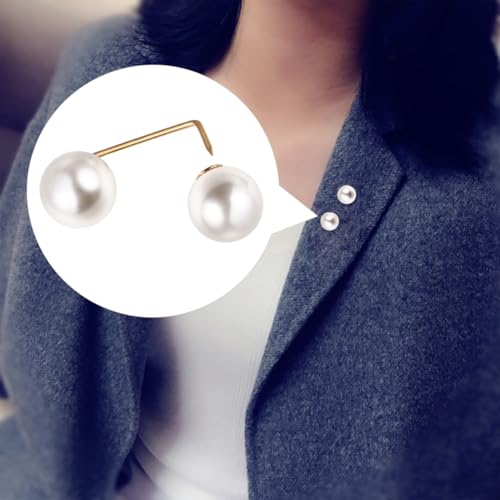 6pcs Faux Pearl Brooch Pins Safety Pin Wedding Decoration Shawl Collar Buttons Sweater Brooches