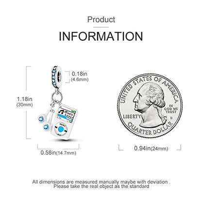 Pandach 925 Sterling Silver Charms for Bracelets and Necklaces Travel Round The World Beads Charms Relaxation Dangle Pendant,Jewelry Beads Gifts for Women - style: Love Music Charm