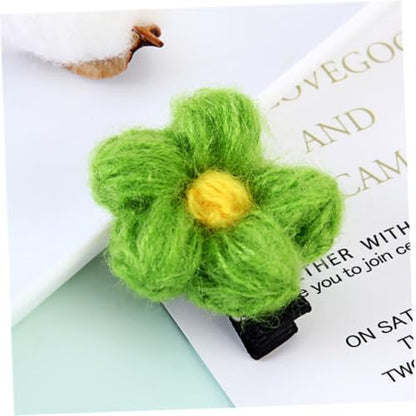 TEHAUX 12 Pcs Flower Bobby Pins Hair Clips for Mixed Colors Birthday Headdress Hair Accessories Set Random Color
