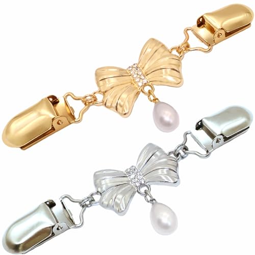 2 PCS Waist Cincher Clips Dress Clips Back Cinch for Shawl Cardigan Sweater Clothes Shirt Tightener Clip(Silvery Golden) - color: Color B