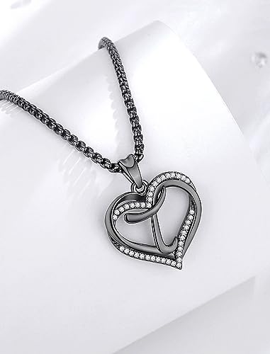 INFUSEU Unique Initial Necklaces for Women Girls Small Heart Letter Jewelry, Meaningful Personalized Gifts - style: T