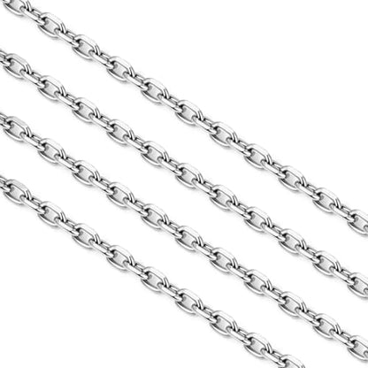 24PCS Stainless Steel Rolo Cable Chain Necklace Bulk for Jewelry Making | 2mm 18 inch Finished Stainless Steel Oval Cable Link Chains for Necklace DIY Craft - color: 2.0mm Stainless Steel