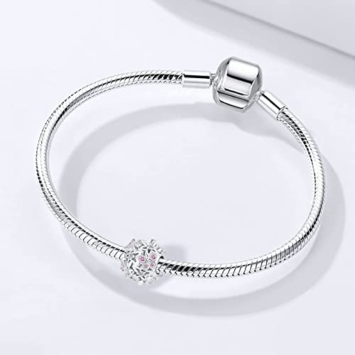 Butterfly Flower Garden Charm Magnolia Bloom Crystal Opennwork Enamel Bead for Pandora Charm Bracelet - style: Pink Pansy Flower