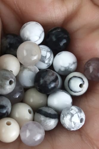1200Pcs 6mm Natural Stone Beads,1mm Hole Adult for Jewelry Making - color: 6mm-24 Colors Materia-A