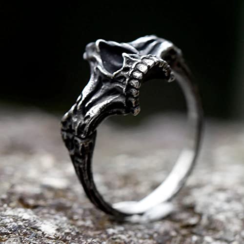 2023 Skull Ring Cool Evil Death Punk Rock Stainless Steel Rings Aly Style Jewelry - style: R1097