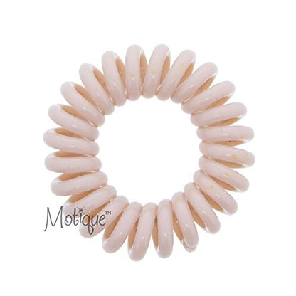 Small Coil Hair Ties For Girls - Set of 6 Light Brown - color: Light Brown