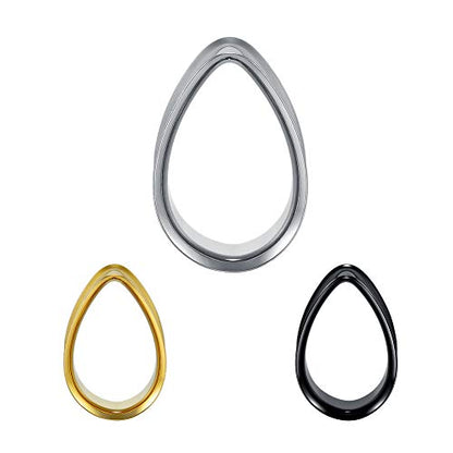 Gauges Ears Plugs and Tunnels Double Flared Earrings Upgrade Tear Drop Piercing 1 Pair Gift Packing Stretchers 0g to 1 Inch. - color: Black, size: 0g(8mm)
