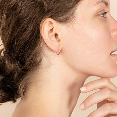 EPIRORA Sterling Silver Hoop Earrings for Women Men, Hypoallergenic Cartilage Earring Endless Small Hoop Earrings Set, 3 Pairs Tragus Earrings (8mm/10mm/12mm) - style: 12# 3 Pairs(10/12/14mm)-Gold