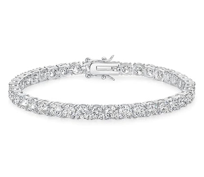 Michooyel Tennis Bracelet Iced Out Bracelet Prong-Setting 5A Cubic Zirconia Bracelet for Women 3mm 4mm 5mm 6mm, 6/7/8/9 Inches - color: White Gold, size: 9 Inches, style: 4MM