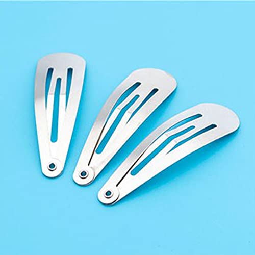 80 pack 2 Inch Silver Snap Hair Clips Hair Barrettes for Girls Kids Women | 2 inches 5cm snap hair clips water drop clips non slip hair accessory - color: Silver