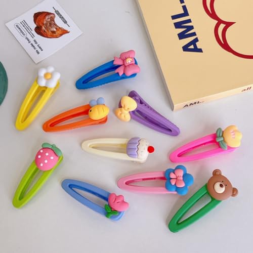 10pcs Hair Clips Cartoon Fruit Hairpins Set for Kawaii Hair Accessories Mixed Styles Style