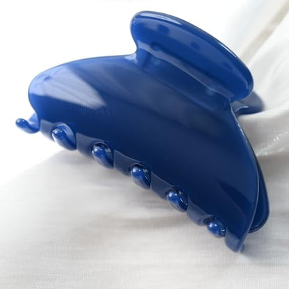 Handmade Celluloid Acetate French Design Barrettes Tortoise Shell Claws Hair Claw Luxury Fashion Accessories Hair Clip for Women (dark blue) - color: dark blue