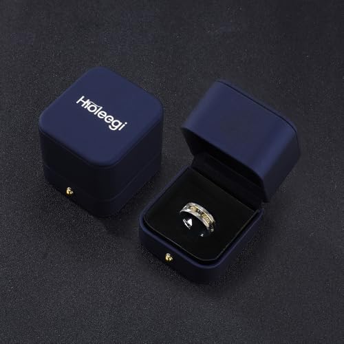 Men’s Tungsten Carbide Wedding Bands 8mm Hammered with Gold Foil Inlay Scratch Proof Stainless - color: Silver