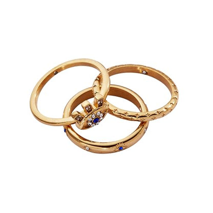 Alex and Ani Evil Eye Rings - style: Stacking Ring, Stainless Gold (Set of 3)