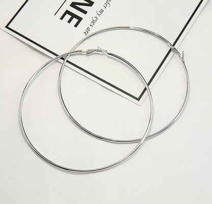 VONALA 925 Sterling Silver Circle Endless Hoop Earrings - Jewellery for Women - size: 25mm