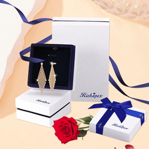 Dangle Earrings for Women，Crystal Drop Earrings Zirconia Rhinestone Dangling Earrings for Women Prom Party Jewelry Gifts，Dangle Fashion Jewelry Crystal Earrings for Women and Girls - color: Gold