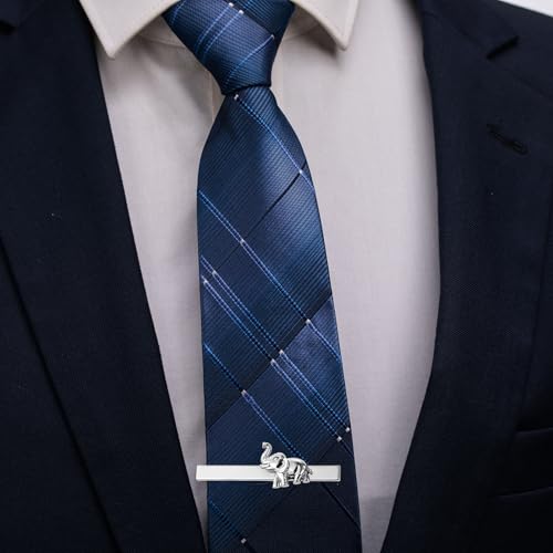 HAWSON Tie Clips for Men Unique,Fun Animal/Musical/Nautical Tie Clip,Novelty Personalized Mens Tie Bar,Accessories Business Wedding Gifts - style: Elephant