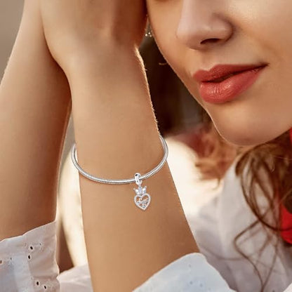 Sweet 16 Celebration Dangle Charm Happy Birthday Compatible with Pandora Bracelet - color: White