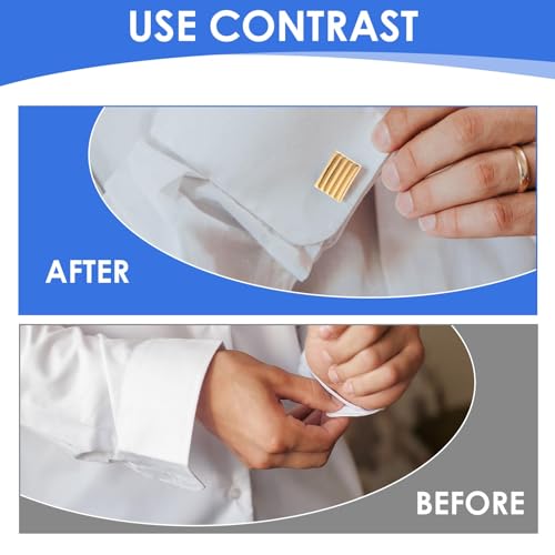 2 Pack Classic Cufflinks for Mens, 2025 Classic Plated Rectangle Cufflinks Luxurious Tuxedo Shirt Cuff Link for Mens Steel Business Wedding Formal Business Gift - color: Gold