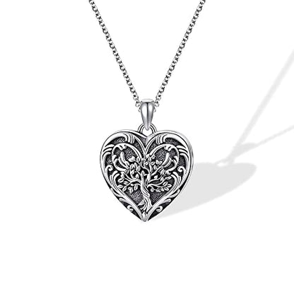 AILIN Heart Tree Of Life Necklace With Photo 925 Sterling Silver/Brass Customize Photo Pendant With Chain Back Engraved Locket With Picture Gifts For Women Mom Daughter Grandma