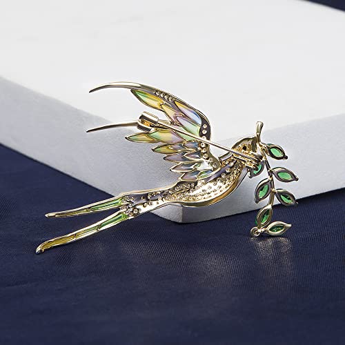 Brooches for Women, Shiny Cubic Zirconia Brooch Pins for Women Fashion Brooch Pin Broach Jewelry Gift - color: Swallow