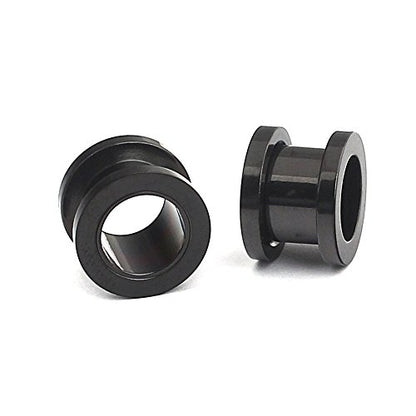 16pcs Surgical Steel Screw Tunnel Gauge Ear Expander Stretching Kit Plugs Piercing -8 Pairs 14g-00g (1.6mm-10mm) - color: Black