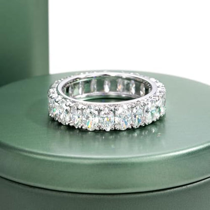 Moissanite Eternity Ring, S925 Sterling Silver Wedding Band for Women - style: Star Prism Eternity Band