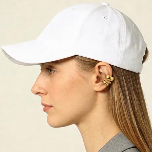 3 Pcs Ear Cuffs for Women Non Piercing Earrings Set 14K Gold/Silver Plated Ear Cuff for Non Pierced Ears Chunky Thin Clip On Earring Fake Earrings - color: Gold