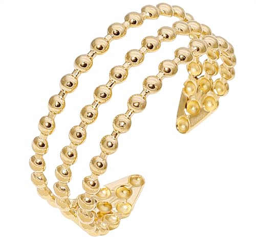 Multi-Layer Cuff Bracelet for Women Cross Wire Bracelets Open Wide Cuff Gold Bangle Bracelet - color: Gold 55
