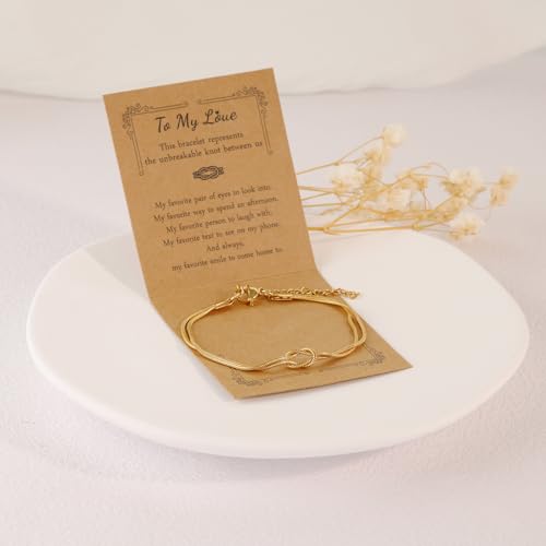 Matching Bracelets for Couples Love Knot Bracelet Pinky Promise Soulmate Relationship Friendship Bracelets Forever Infinity Jewelry Gifts for Women Her Him - style: LOVE-G