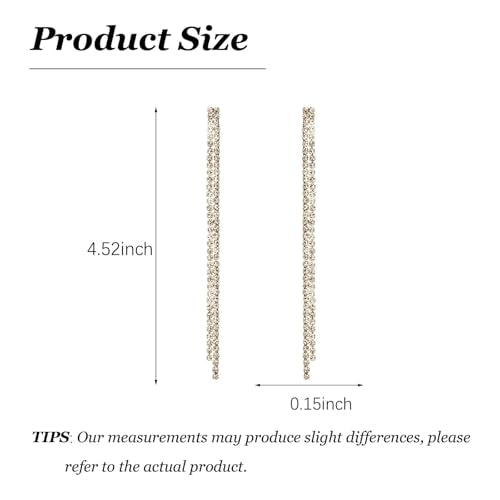 Rhinestone Earrings Prom Earrings for Women Sparkly Long Tassel Chandelier Drop Statement Earring Jewerly Gifts Wedding Party Prom Dresses Accessories - color: C2:gold