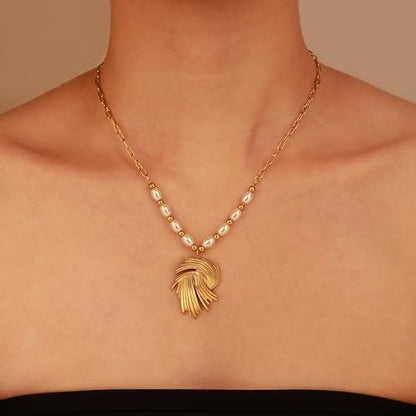 2 PCs Gold Plated Necklace Set for Women - Non Tarnish Jewelry Gift with Fashion Design - style: 2 PCs: Cell