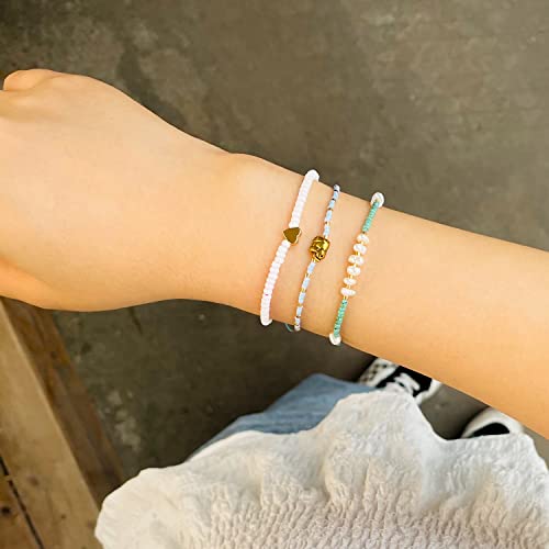 KELITCH Womens Pearl Bracelets Friendship Bracelet Handmade Miyuki Beads Charm Bracelet Holiday Gift - color: 22G