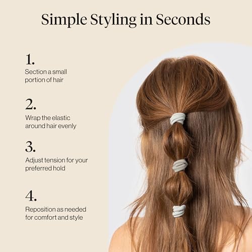 Kitsch Elastic Hair Ties No Damage | Stretchy Hair Bands- Eucalyptus, 20pcs | Strong All-Day Hold Hair, Rubber Bands For Hair, Ponytail Holders | Hair Accessories for Everyday Use - color: Eucalyptus (Pack of 20)
