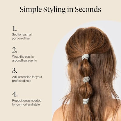 Kitsch Elastic Hair Ties No Damage | Stretchy Hair Bands- Eucalyptus, 20pcs | Strong All-Day Hold Hair, Rubber Bands For Hair, Ponytail Holders | Hair Accessories for Everyday Use - color: Eucalyptus (Pack of 20)