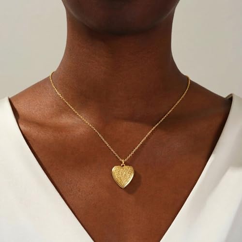 Gold Initial Heart Letter Pendant Necklace Jewelry for Women | 14K Gold Plated Fashion Waterproof Statement Cute Necklaces Dainty Personalized Name Friendship Couple Gifts for Women - color: Initial M