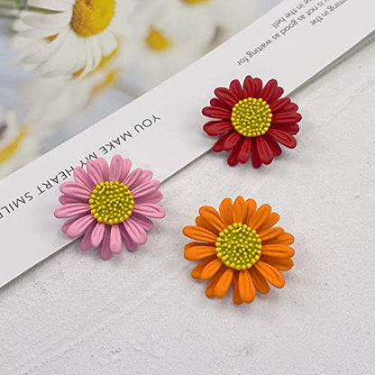 DD-life 6/12 Pcs Enamel Daisy Flower Lapel Pin Brooch Pin Plant Sunflower Suit Lapel Pin Fashion Shiny Brooch for Any Special Occasions (6 Colors x 2) - color: 12